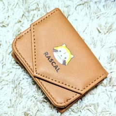 未使用品■ラスカル あらいぐまラスカル 3つ折り財布 コンパクトウォレット ミニ財布 小銭入れ 合成皮革 ブラウン 茶