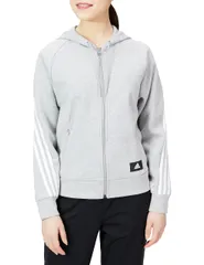 [アディダス] スウェット パーカー スポーツウェア フューチャー アイコン 3ストライプス フード付きトラックトップ V0687 レディース ミディアムグレーヘザー(H57289) J/S [ミディアムグレーヘザー(H57289)] [S]