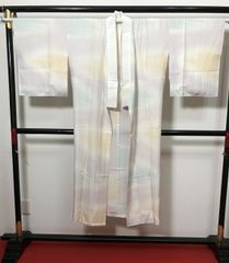 【中古】Lサイズ 長襦袢 正絹 白地にぼかし染め