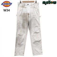 ディッキーズ Dickies ペインターパンツ ワークパンツ  ホワイト  サイズ：W34 L32.5  古着  汚れ  PCSWWH   【中古】