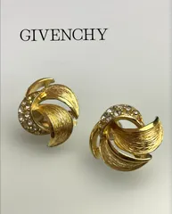 ヴィンテージ  Givenchy ジバンシー イヤリング ラインストーン ゴールド