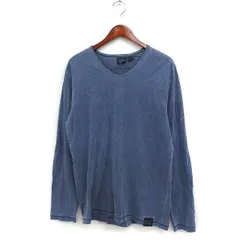 ジースターロウ G-Star RAW ロングスリーブ Tシャツ  Vネック ロゴ コットン 綿 L ネイビー 紺 /FT28のサムネイル