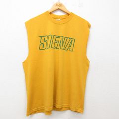 L/古着 ジャージーズ ノースリーブ Tシャツ メンズ SIENA クルーネック 黄 イエロー 25jul07 中古