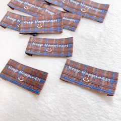 【keep happiness☺︎】8枚 布タグ 刺繍タグ