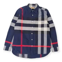 BURBERRY LONDON バーバリー ロンドン ENGLAND メガチェック 長袖シャツ XL/メンズ/ネイビー/ノバチェック