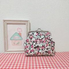 がま口（花柄 パンダ＊お花畑）