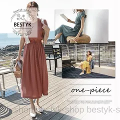 ワンピース レディース マキシワンピ 半袖 リゾートワンピ ロング丈 体型カバー Aライン 大きいサイズ ウエスト調節 リネン 綿麻 スリット 無地 ゆったり 夏