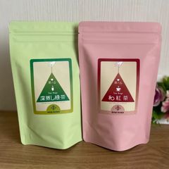 【三角ティーバッグ深蒸し緑茶20個入り＆和紅茶20個入りセット】