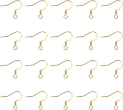 UNICRAFTALE 約100個 19mm ゴールデン ステンレス ピアスフック パーツ イヤリングフック( ゴールド-100個,  19mm)