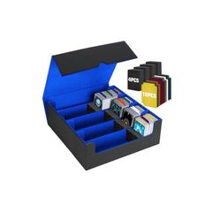 HIMOMO デッキケース 3200枚以上収納 大容量 4列、マグネットローダー トレカケース用 ケース PU レザー 縦型ゲームカードボックス、10つの仕切り付きトレカケース デッキケース カード PUレザー ストレージボックス カードケース トレーディ 1