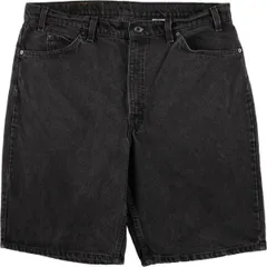古着 ビッグサイズ 90年代 リーバイス Levi's 550 RELAXED FIT オレンジタブ ブラックデニムショーツ ハーフパンツ USA製/eaa578220