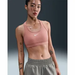 ナイキ スポーツブラ レディース NIKE スウッシュ ミディアムサポート｜スポブラ スポーツ用インナー ブラトップ  アンダーウエア ランニング トレーニング ダンス 運動 ピンク  スポーツウエア/DX6822-685