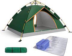 Sammiway SAMMIWAY 텐트 원터치 텐트 캠프 텐트 3~4인용 200x200cm 설영 간단 uv컷 가공(녹색, 4명)