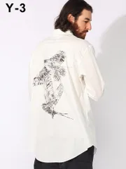Y-3 (ワイスリー) ストレッチ コットン グラフィックプリント 長袖 シャツ GFX Y3JE9273 (ホワイト)のサムネイル