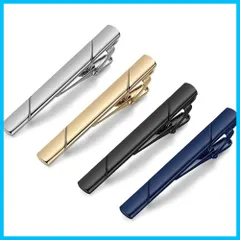【在庫処分】ネクタイピン 4枚セット スーツ用 ケース付き 銅製品 メッキ 衣装アクセサリー おしゃれ 結婚式 男性 メンズ プレゼント