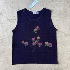 sleeveless tops / 花模様 ノースリーブトップス タンクトップ #a867
