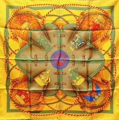 Hermès エルメス 90カレ 大判スカーフ GRANDE TEUNE 馬の礼装 レディース 美品 aua42001r50904