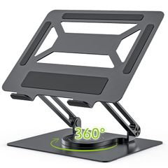 360回転式 PCスタンド ノートパソコンスタンド タブレットスタンド 教卓スタンド 角度/高さ無段階調節 人間工学設計 放熱対策 滑り止め BoYata 姿勢改善 腰痛/猫背解消 17インチまでのノートPCやタブレットに対応 プレゼン テレワーク 在宅ワーク