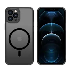 iPhone12pro ケース 半透明 MagSafe対応 iphone12pro カバー マグネット搭載 アイフォン 12pro用 カバー 耐衝撃 マット感 スマホケース iphone 12pro 黄ばみなし ストラップホール付き マグセーフ対応 ワイア 0