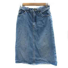 リー LEE デニムスカート 台形スカート ミモレ丈 M 水色 ライトブルー /YS15