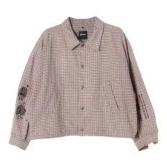 ネネット ( WOMEN ー F ) コットン チェック パターン クロップド ジャケット