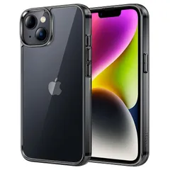JEDirect iPhone 14 6.1インチ用 保護ケース 黄ばみなし 衝撃吸収 バンパーカバー 傷つけ防止 クリアバック (ミッドナイト) 0