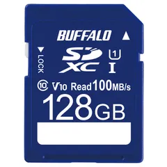 バッファロー SDカード 128GB 100MB/s UHS-1 スピードクラス1 VideoSpeedClass10 IPX7 Full HD データ復旧サービス対応 RSDC-128U11HA/N