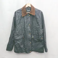 ◇ ⊆ ZARA 裏地チェック　襟コーデュロイ 長袖 ジャケット サイズS ブラック系 レディース E  【1505130007060】