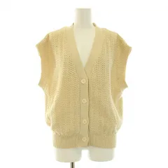 ビーミングバイビームス B:MING LIFE STORE by BEAMS 24SS 麻混ニットベスト Vネック 編み込み F アイボリー 93-05-0154-646 タグ付き /BB