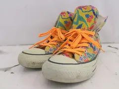 ◇ converse ALL STAR 1B588 総柄 カラフル ハイカット スニーカー シューズ サイズ24.0cm イエロー系 マルチ レディース P  【1308010006227】
