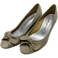 【美品】クロールバリエ (23.5) パンプス ウェッジソール オープントゥ サンダル リボン 希少デザイン