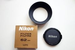 Nikon 62mm メタルフード、フィルター、キャップ、N89