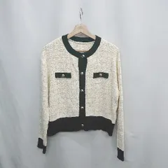 ◇ ⊂ NATURAL BEAUTY BASIC ツイード 長袖 カーディガン サイズM ベージュ系 レディース E  【1503060003268】