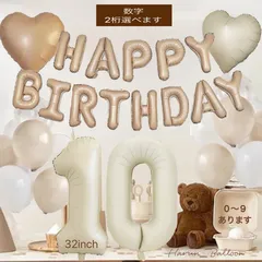 誕生日飾り風船セット　くすみカラーナンバーバルーン２PCS付き風船セット　数字０～９より選べます　記念日　Happy Birthday パーティー のための誕生日バルーン装飾 風船セット