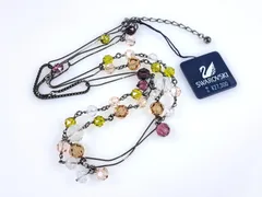 スワロフスキー　SWAROVSKI　マルチカラー　クリスタル　ロングチェーン　ネックレス　タグ付き　送料無料