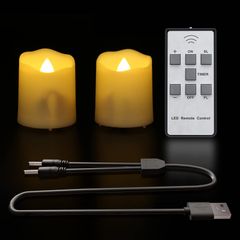 新品 キャンドル led 充電式 キャンドルライト PChero 充電式ledキャンドル USB充電式 常夜灯 タイマー機能 治癒雰囲気 省エネ 長持ち 夏祭り リモコン カップ付 2個セット