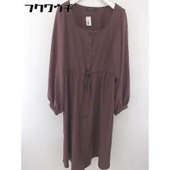 ◇ w closet ボリュームスリーブ スクエアカラー 長袖 膝下丈 シャツ ワンピース サイズ F ブラウン レディース  【中古】 【1111090004515】のサムネイル