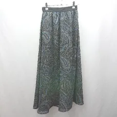 ◇ ⊂ PAGEBOY ページボーイ ペイズリー柄 ロング フレア スカート サイズF ブラック系 ブルー系 レディース E  【1503060042236】