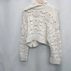 ◇ ⊇ ZARA ザラ 編み物 長袖 ハイネックニットセーター サイズS ホワイト系 レディース E  【1505130002768】