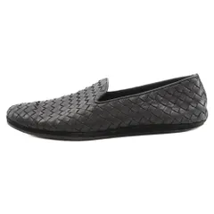 BOTTEGA VENETA (ボッテガヴェネタ) イントレチャート レザー スリッポン オペラシューズ ブラックのサムネイル