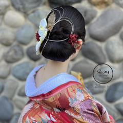 胡蝶蘭と紫陽花の髪飾り｜結婚式 成人式 卒業式 前撮り 白無垢 色打掛 和装 ヘッドドレス ヘアアクセ №164