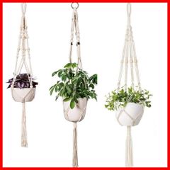 [即日発送]3種セット 手作 麻縄 植木鉢 プラントハンガー 吊り鉢 観葉植物