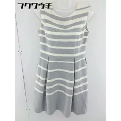 ◇ GRACE CONTINENTAL バックジップ　　ノースリーブ　ボーダー 膝丈 ワンピース サイズ36 アイボリー　グレー レディース  【中古】 【1108100003088】のサムネイル