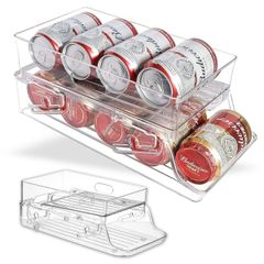 アクリル本舗 缶ストッカー 缶収納ラック 350ml用 缶ビールホルダー ジュース収納ラック 二重仕上げ 缶ホルダー ビールケース 冷蔵庫 収納