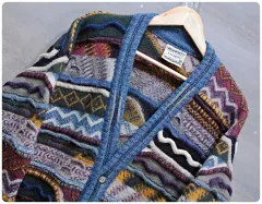 KALAROO オーストラリア ウール ケーブル ニット カーディガン (公開 L )