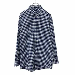 TOMMYHILFIGER 長袖シャツ Mサイズ トミーヒルフィガー 胸ポケット チェック柄 レギュラーフィット ブルー 古着卸 アメリカ仕入 t2407-3785