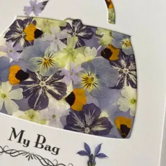 押し花アート　ガーランド　カード　インテリアアート　インテリア絵画　インテリア雑貨　花の雑貨　ドライフラワー　花　トレフルブラン押し花アート