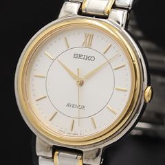 電池交換済】 SEIKO AVENUE レディース腕時計 純正ベルト コンビ 