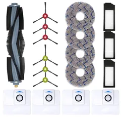 X1 OMNI (18枚) DEEBOT ロボット掃除機 X1 OMNI/X1 消耗品 PLUS/ T10/ T10 OMNI/T20交換用 消耗品 交換アクセサリ エコバックス ECOVACS ダストボックス交換用エコ紙パック*4 フィルター ×3 サイドブ