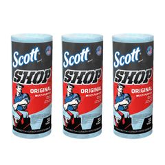 【特価セール】3ロールセット 55枚 ブルーロール ショップタオル / TOWELS SHOP (スコット) Scott